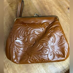 Patricia Nash Savena Leather Clutch Wristlet Gently Used